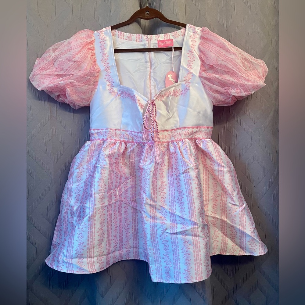 Dolls Kill/Sugar Thrillz SENSE N' SENSIBILITY SATIN DRESS